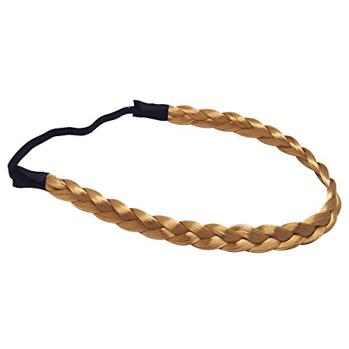 Homgaty Ladies Braided Synthetic Hair Plaited Plait Elastic Headband Hairband (Dark Blonde)