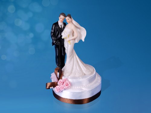 Preisvergleich Produktbild Tortenfigur Brautpaar 16cm hoch Hochzeitszubehör Deko
