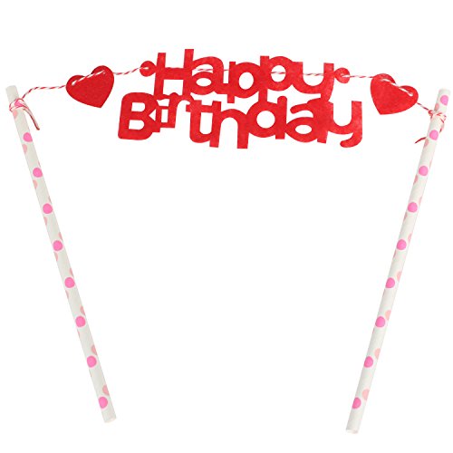 TRIXES rote 'Happy Birthday' Kuchengirlande Kuchen Torten Dekoration