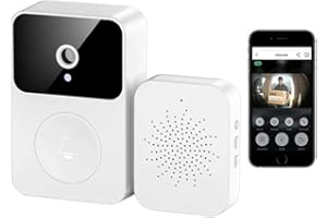 LASIEYO Wireless Video Doorbell, WiFi Smart Wireless Video Doorbell Security Camera with 2 Way Audio/Night Vision/Real Time Monitoring/Free Cloud Storage for Home