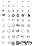 ♥ conjunto de pendientes ♥ 27 pares de diferentes estilos de aretes de diferentes colores, animales, polígonos geométricos, perlas blancas, perlas, circonitas, cuentas redondas. Muy económico, te hace diferente cada día.