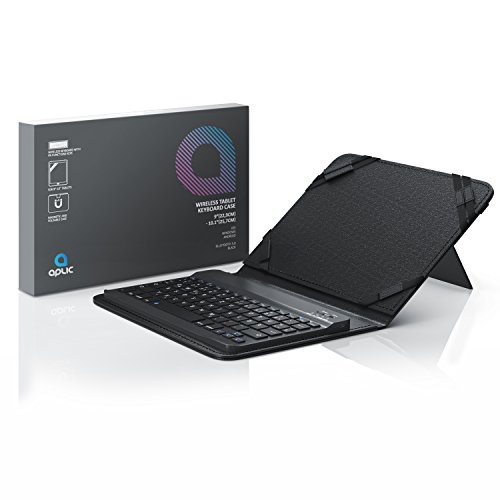 CSL – Bluetooth Slim Tastatur für Tablets 9-10“ für Apple iPad 1 / 2 / 3 / 4 uvm. ) inkl. Kunstledercase / Wireless Keyboard im Slim Design | QWERTZ (Deutsch) | FN-Funktionstasten | Multicolor LEDs (blau, rot, grün) | für Tablets 9-10“ (22,86-25,4cm) - 6