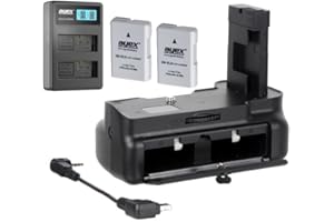 KHALIA-FOTO ayex Battery Grip Compatible with Nikon D5300 D3100 D3200 D3300 such as BG-2F MB-D3100 + 2 x EN-EL14 Batteries + USB Dual Charger