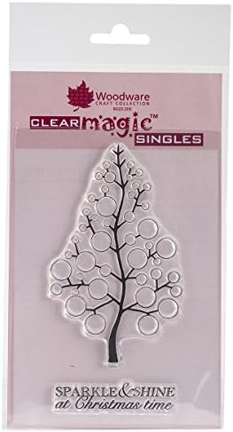 Woodware Jane Gill Clear Magic Stamp-Bubble Bloom-Festive Tree, A6