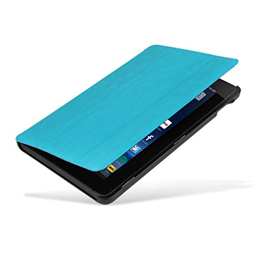2015 New Fire 7“ Hülle Fall Tasche -SOONHUA Premium-Leder-Folio-Standplatz-Fall-Schlag-Abdeckung für Amazon New Fire 7 “ Tablet (7-Zoll-Tablet, 5. Generation – 2015 Modell) (Blue) - 7