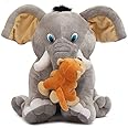 FUN4YOU Plush Elephant with Monkey Friend - Adorable Soft Toy | Valentine Day Gift for Him & Her | Duo for Endless Fun and Play - 40 cm Grey - Perfect for Diwali Decoration