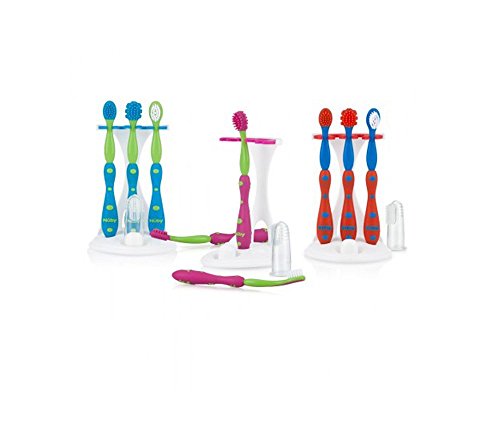 Nuby 757 Toddler Dental / Oral Care Set 4 Stage Perfect Size for Baby 0 month+ Colours May Vary
