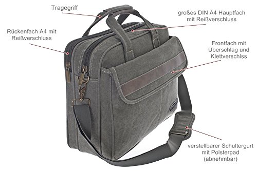 Schultertasche Aktentasche Flugbegleiter Laptop Umhängetasche Business Messenger Bag Notebook Tasche Black NEU … - 5