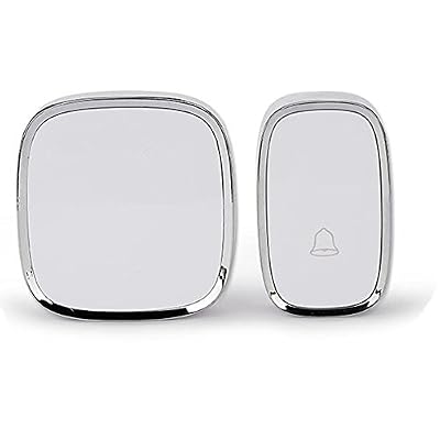 Charlemain Sonnette de Porte, Carillon Sans Fil Eléctrique Etanche à 280 Mètres de Portée, Kit de Carillon avec LED flash et 36 Sonneries au 4 Niveau Volumes pour Urgence, Maison, Hôtel, Bureau, Un Emetteur et Un Récepteur (Blanc)
