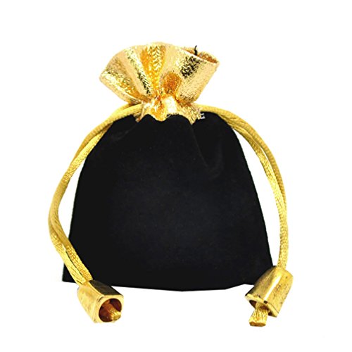 Souarts Schwarze Samtsäckchen mit goldenen Rand 10 Stück
