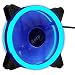 Produktbild Aerocool Rev - PC-Lüfter mit LED-Beleuchtung (12 cm, gebogene Schaufeln, Anti-Vibrationspads, 15 DBA), Farbe Blau