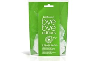 BYE BYE OLORES Freshwave - vack Neutralisant d’odeur - Perles - Absorbeur d’odeurs idéale pour vos chaussures - 6 sachets - avec des ingrédients naturels tels que le citron vert, l’anis, le pin et le cèdre