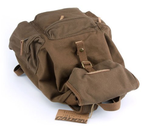 Agemore® Canvas Dslr SLR Kamera Umhängetasche Rucksäcke Tasche mit wasserdichter Abdeckung für Sony Canon Nikon Olympus (Kaffee) - 4