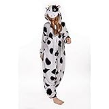 Free Fisher Damen/ Herren Schlafanzug Pyjama, Tier Kostüm, Kuh Schwarz und Weiß, Gr. XL (Körpergröße 178-188 CM) - 