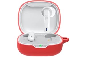 FTRONGRT Silikonowe etui na słuchawki Bluetooth do JBL Wave 300 TWS, odporne na wstrząsy, kompatybilne etui transportowe JBL Wave 300 TWS słuchawki Bluetooth.Czerwony