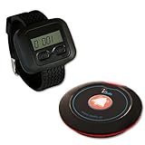 Kellnerruf System: 1x Rufsender + 1x Handpager | Restaurant Pager System | Ø-150m