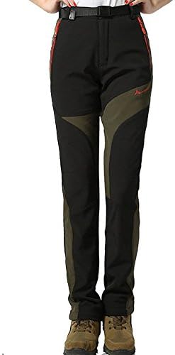 Women's Soft Shell Outdoor Pants Waterproof Windproof Fleece Lined Walking Winter Hiking Trousers
