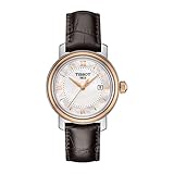 Armbanduhr Tissot Bridgeport T0970102611800 Quarz (Batterie) Stahl Quandrante grau Armband Leder