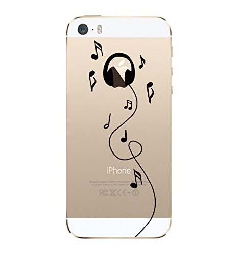 NOVAGO Funda Compatible Apple iPhone 5, iPhone 5S, iPhone SE Gel de Silicona Resistente con Motivos (Auricular)