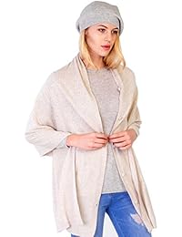 CASHMERE 4 U Mujer 100% Puro Cachemira multi uso botón Bufanda - Envuelva el chal
