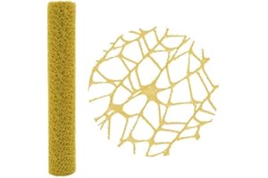 Aurora Store Rotolo A Rete Giallo h. 45 cm x 4,5 MT Spider Polycotton Bobina FIORISTI FIORAI BOMBONIERA Decorazione Regalo Fiori