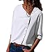 Produktbild [S-XL]  Clearance Sale  Damen Pulli Elegant Langarm T-Shirt  Yogogo Warme V-Ausschnitt Lose Revers Druck Lässige Casual Oberteile Oversized Top Sports Jacket Kapuzenpullover