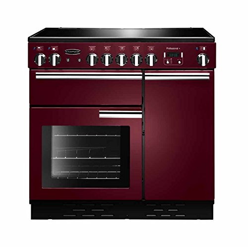 Rangemaster Professional + 90 CERAMIC Freestanding Ceramic Hob a Black, Red – Kitchen (Freestanding, Black, Red, Rotary, Front, Electronic, LCD)