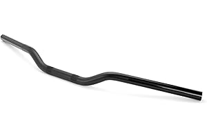 ‎ALCHEMY PARTS Motorrad Widerstand Lenker - 22mm 7/8" Zoll Für Café Racer, Scrambler, Brat Bikes & Streetfighters - Schwarzes Leichtmetall