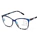 Produktbild Anti-Blaulicht-Lesebrille für Männer und Frauen, ultraleichte progressive Multifokus-Lesebrille mit großem Rahmen TR90 zum Betrachten von Handys mit farbigen Blumenlesebrillen +100 bis +350,01,+200