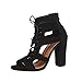 Produktbild Ansenesna Sandalen Damen Sommer Mit Absatz Schwarz,Blockabsatz Peep Toe Offen Elegant Sommerschuhe Party Outdoor Schuhe (34, Schwarz)
