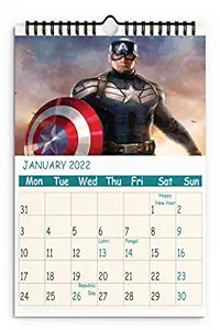 AccuPrints Exclusive 2022 12 Pages Calendar and Planner | Wall Hanging Calendar | Design - Avengers | 12 inches* 18 inches