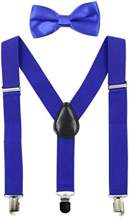 HANERDUNKids Braces Bowtie Sets Adjustable Suspenders With Bow Ties Gift Idea For Boys And Girls