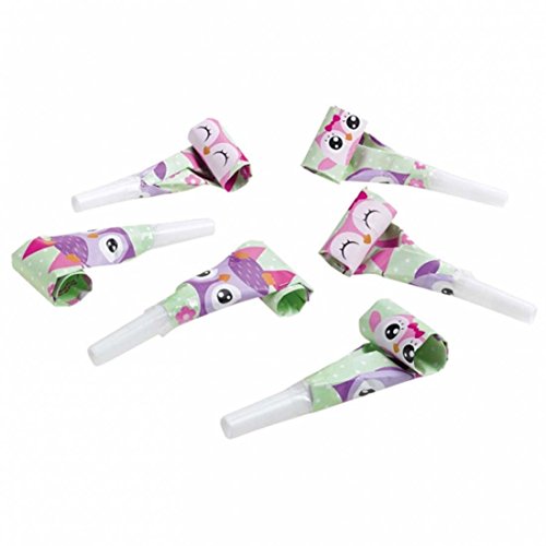 Amakando Partytröten 8 Eulen Luftrüssel 30 cm Kindergeburtstag Party Tröte Eule Geburtstagsparty Lufttröte Mitgebsel Eulenpfeife Partyspaß Trompete Kinder Geburtstag Pfeife