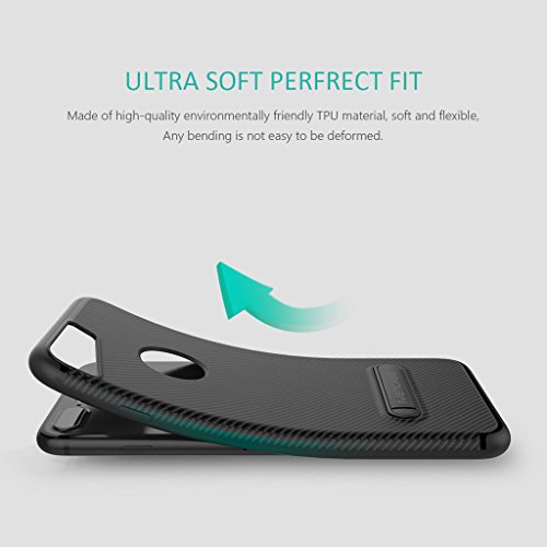 Funda iPhone 6 Negro   ivencase iphone 6s Silicona Anti-Ara  azos Suave TPU Carcasa Metal Stand  Fibra de Carbono  Silicona Funda para Apple iPhone 6   6S 4 7 