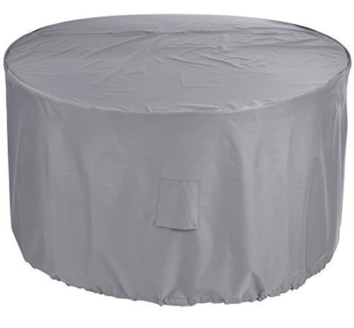 Preisvergleich Produktbild Lichtgraue runde Abdeckplane Gartenmöbel Schutzhülle Möbelschutzhüllen Abdeckung Gartenmöbel Set 6-8 Sitzer rund; Maße : 80 cm hoch, 250 cm Durchmesser; Premium Qualität - aus schwerem doppelt pvc beschichtetem gewobenem Oxford 420 D Polyester - uv- und lichtbeständig - atmungsaktiv durch Lüftungsschlitze - doppelt gesteppte Nähte Premium Verarbeitung - 5 Jahre Garantie (Grau, 6-8 Stühle Gartengarnitur rund)