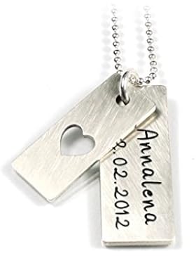 zweifacher Anhänger mit Kreuz, Herz oder Stern und Kette aus 925 Silber mit individueller Gravur | Doppelanhänger...