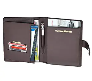 Storite Car Document Holder, Owner Manual Case Pouch, Vehicle Document Storage Wallet for Registration & Insurance Card, Premium Auto Paperwork Holder - Brown (23.5 x 18.5 x 2.5 cm)