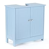 badezimmerschrank blau Fit für bestimmte Sockel und Nicht-Sockel Waschbecken, Facettenlöcher: 18 * 20cm / (B * T).