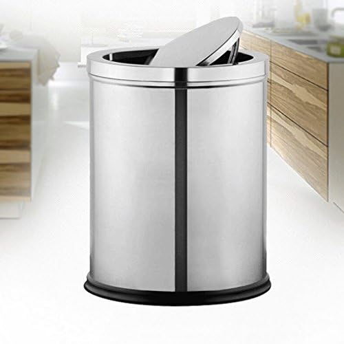 GAOLILI Stainless Steel Shaking Hands By Trash Canopy Flip Home Kitchen Bathroom Toilet Bedroom Dustbins