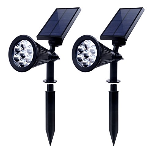 Solarleuchten, Solarbetriebene Scheinwerfer 2-in-1 Verstellbare In-Ground-Lichtlandschaft LED-Farbwechsel Wandleuchte Wasserdichtes Sicherheitslicht für Outdoor Garten Gartenrasen – Auto-On / Off – Das 4. Gen-2pack - 3