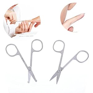 Welecom 2PCS, Nose Hair Scissors Beard Eyebrow Trimmer Scissors Stainless Steel Set - Image 3