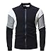 Produktbild Herren und Kinder Sweatshirt Jacke, Sonnena, Männer Casual Cardigan Langarm-Jacke Elastisch Tailliert Urban Style einfarbig Reißverschluss Jacke Guapo Herren Outdoor XL schwarz