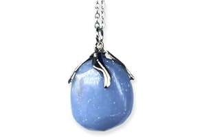 TENET CRIGEMA - Ciondolo pendente con pietra dura vera minerale e catenina in acciaio inossidabile