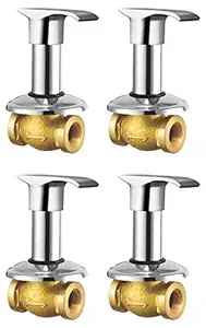 Joyway Swift Concealed Stop Cock 20 mm. (3/4 Inch) Brass, Heavy Duty Quarter Turn (Pack of 4 Pieces)