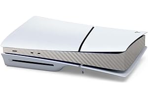 BeisDirect Console Middle Skin for Sony PS5 Slim Console Carbon Fiber Skin Cover Middle Strip Sticker Host Center Decals for Sony PS5 Slim Game Console Accessories (Carbon Fiber - Silver)