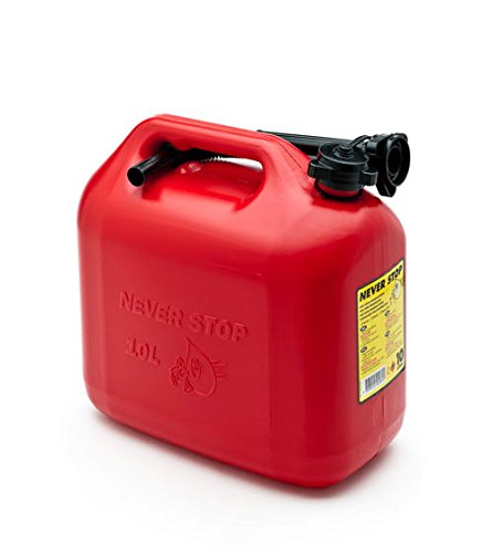 Never Stop Kraftstoffkanister Benzinkanister Reservekanister Kunststoff rot 10 Liter UN Zulassung