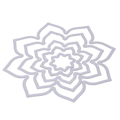 Amazingdeal365 5 PCS Blümen Metall Form Schablonen Schneiden DIY Dekor Sammelalbum Karten Buchzeichen Lesezeichen als Geschenk für Freunde Geburtstag Kinder,Kindergarten Hobby Schule Handarbeit Unterricht usw. Ein tolles Geschenk! - 7