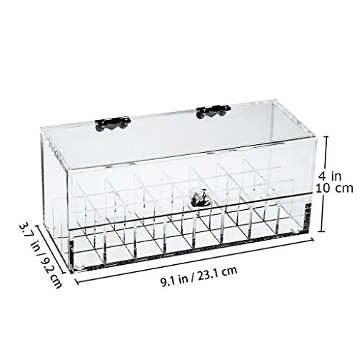 Boxalls Handgemachte Acrylic Lippenstift Halter Organizer Lippenstifthalter Kosmetik Box Ordnungssystem mit 24 Speicherräumen - 2