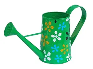 Railing Planter Impex 2 litres Hand Painted Metal planters Watering Can - Rust Free Home Decor Gifting, Garden, Gardening, Tools ( Pack of 1 , Green)