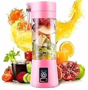 J V HOMES Electric USB Juice Maker Juicer Bottle | Blender Grinder Mixer | Rechargeable Bottle with 6 Blades (Multicolor, 6 Blade ,1 Pc)